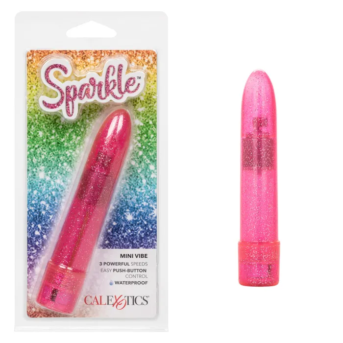 CalExotics Vibrators CaleXOtics SPARKLE Mini Vibe Pink Sparkling Glitter Battery Powered Vibrator CalExotics Vibrators CaleXOtics SPARKLE Mini Vibe Pink Sparkling Glitter Battery Powered Vibrator