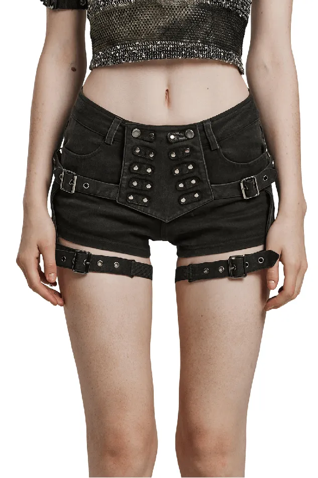 Couples EVEs SECRETS Seductive Denim Hot Shorts with Womens LaceUp Details