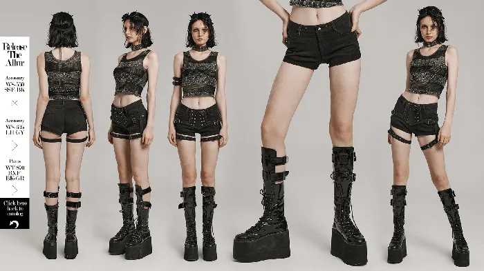 Couples EVEs SECRETS Seductive Denim Hot Shorts with Womens LaceUp Details