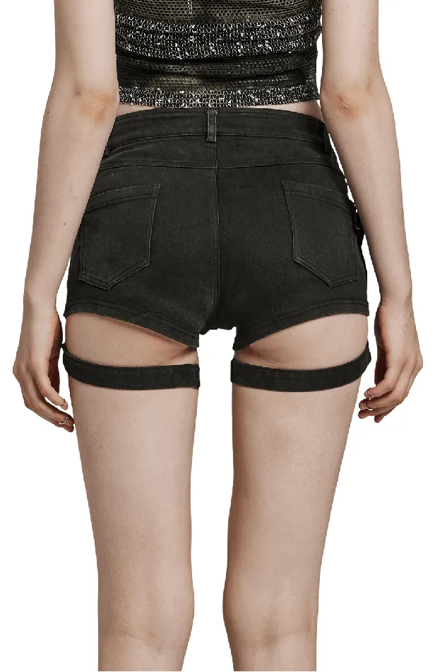 Couples EVEs SECRETS Seductive Denim Hot Shorts with Womens LaceUp Details