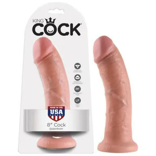 Dildos JCAP Pipedream King Cock Thick Realistic Dildo with Suction Cup Mount Base 8 inch Flesh