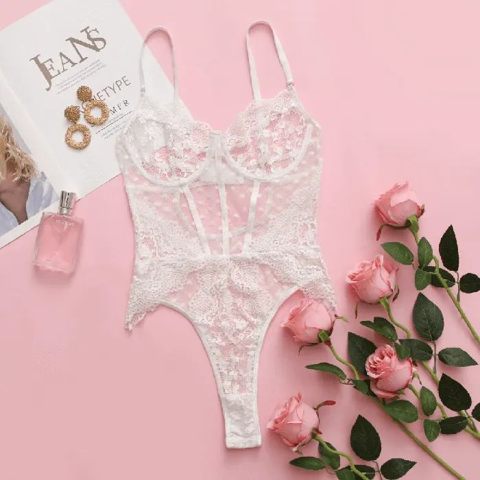 Erotic Lace Bodysuit Womens SeeThrough Lingerie Sexy Clothing for Ladies EVEs SECRETS Teddies And Bodies