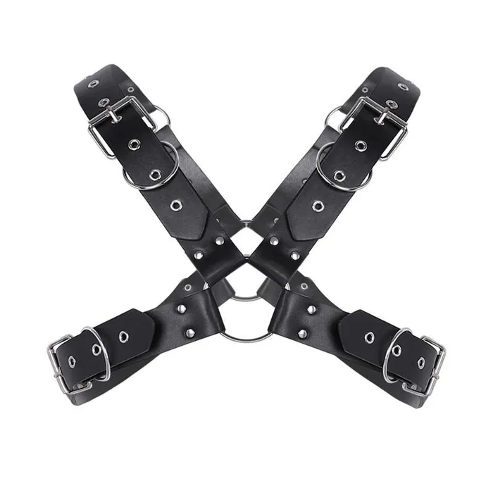 EVEs SECRETS Female Sex Toys Men Body Chest Harness Bondage Faux Leather Shoulder Half Harness for Men