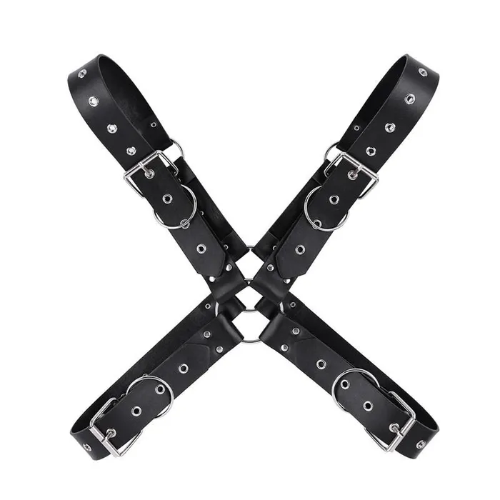 EVEs SECRETS Female Sex Toys Men Body Chest Harness Bondage Faux Leather Shoulder Half Harness for Men