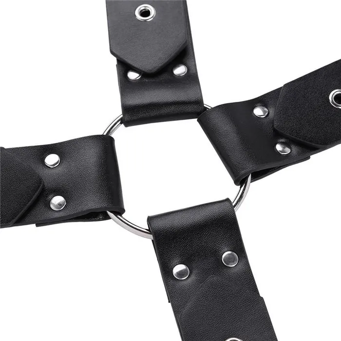 EVEs SECRETS Female Sex Toys Men Body Chest Harness Bondage Faux Leather Shoulder Half Harness for Men