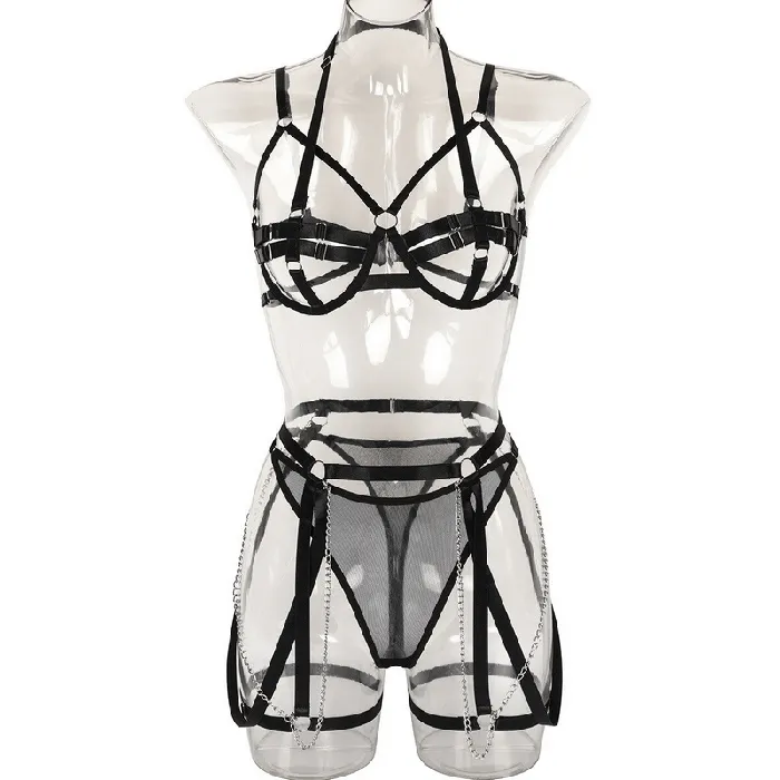 Female Sex Toys EVEs SECRETS Exotic Hollow Out Lingerie Set Womens Sexy Outfit 3Pieces Luxury Sissy Erotic Underwear