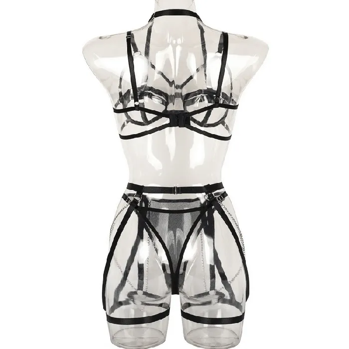 Female Sex Toys EVEs SECRETS Exotic Hollow Out Lingerie Set Womens Sexy Outfit 3Pieces Luxury Sissy Erotic Underwear