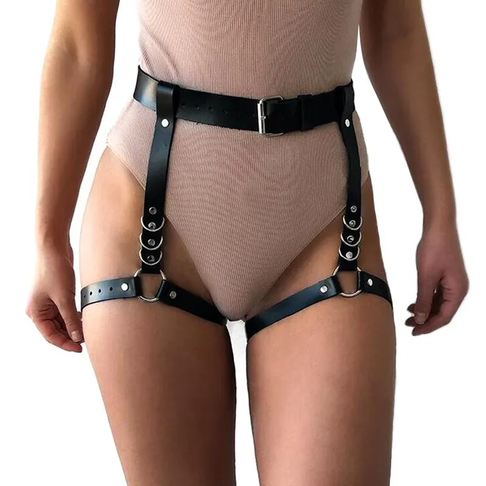 Female Sex Toys EVEs SECRETS Sexy Chain Black Leather Leg Body Harness BDSM Bondage Body Chain Accessories Female Sex Toys EVEs SECRETS Sexy Chain Black Leather Leg Body Harness BDSM Bondage Body Chain Accessories