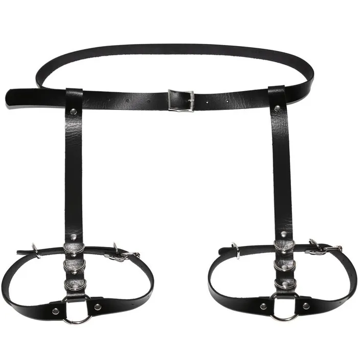 Female Sex Toys EVEs SECRETS Sexy Chain Black Leather Leg Body Harness BDSM Bondage Body Chain Accessories