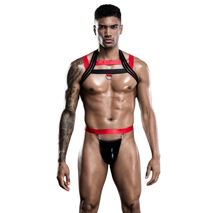 Jockstrap Tback Briefs with Elastic Chest Harness in Black Red Color Mens Sexy Underwear Set EVEs SECRETS Female Sex Toys Jockstrap Tback Briefs with Elastic Chest Harness in Black Red Color Mens Sexy Underwear Set EVEs SECRETS Female Sex Toys