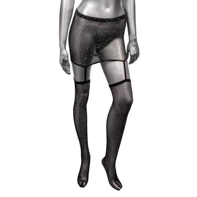 Male Sex Toys CALEXOTICS RADIANCE ONE PIECE GARTER SKIRT WITH THIGH HIGHS