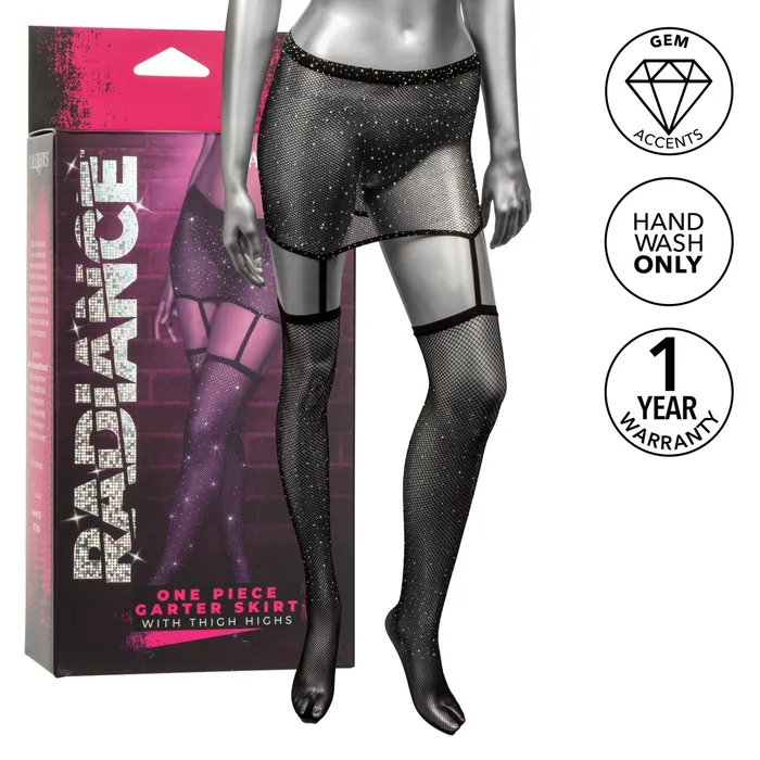 Male Sex Toys CALEXOTICS RADIANCE ONE PIECE GARTER SKIRT WITH THIGH HIGHS