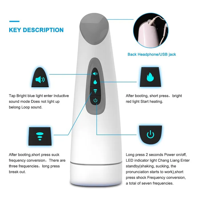 Male Sex Toys EVEs SECRETS Air Sucking Male Masturbation Cup Automatic Vibration Blowjob Toy with Heating Function