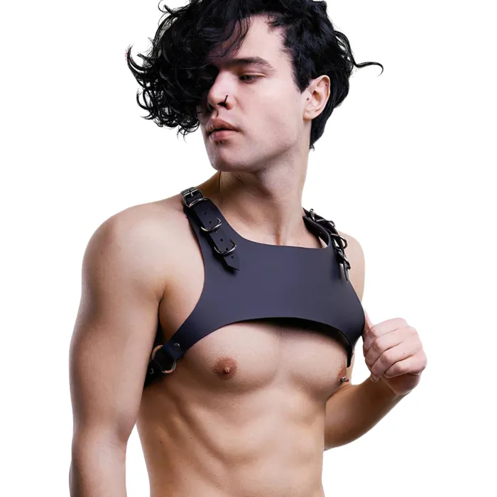 Male Sex Toys EVEs SECRETS Mens PU Leather Adjustable Waist Harness Belt Male Chest Shoulder Belt With Buckles and Straps