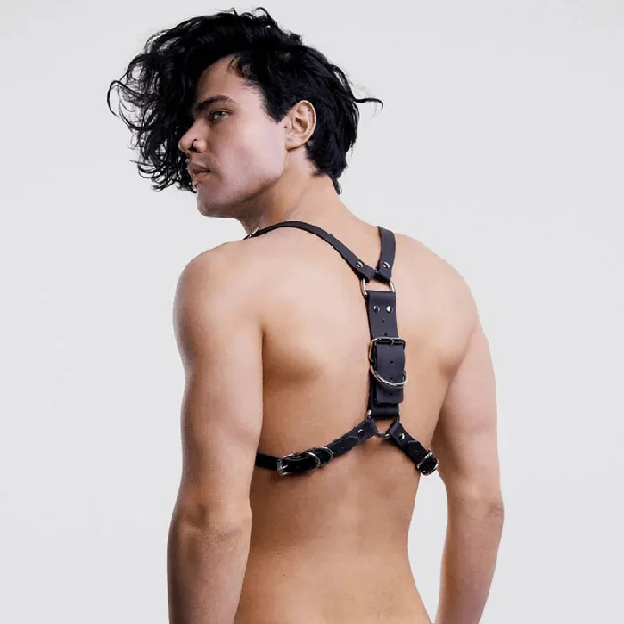 Male Sex Toys EVEs SECRETS Mens PU Leather Adjustable Waist Harness Belt Male Chest Shoulder Belt With Buckles and Straps