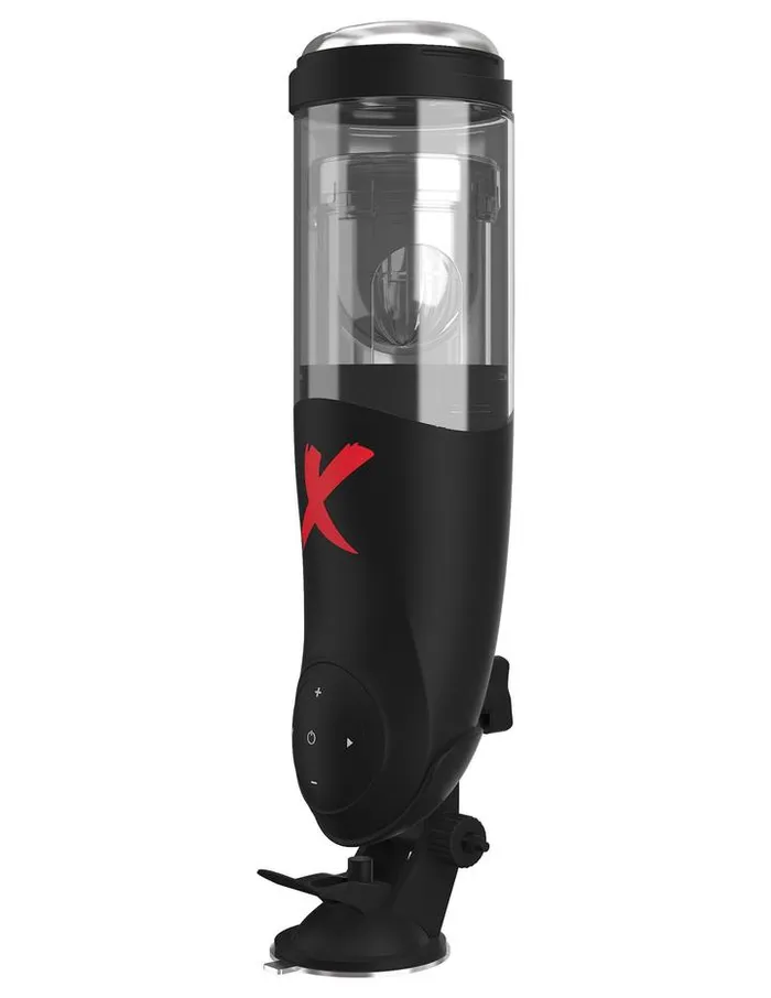Male Sex Toys Jcap Pipedream PDX Elite Deluxe Mega Bator Stroker Rotating and Thrusting Hands Free Rechargeable Male Masturbator with Suction Cup Base