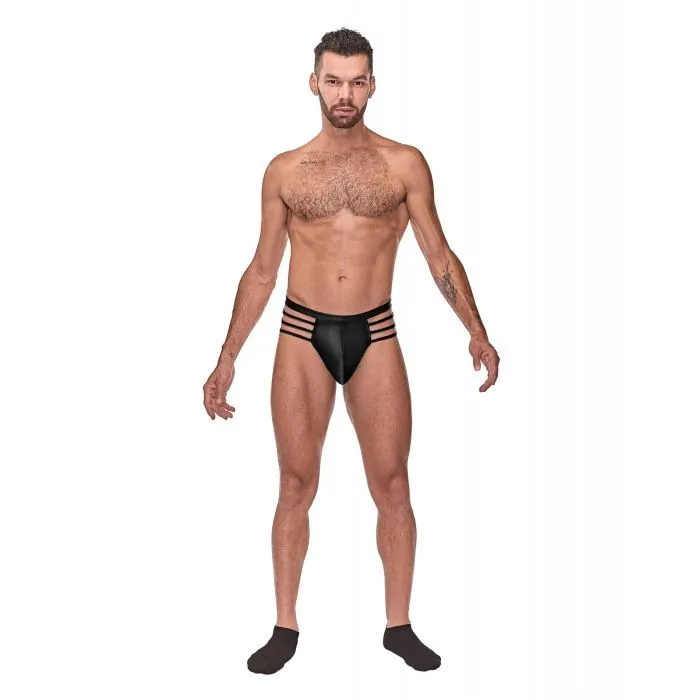 Male Sex Toys Male Power Cage Matte Cage Thong Black SM