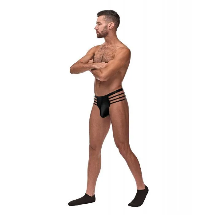 Male Sex Toys Male Power Cage Matte Cage Thong Black SM