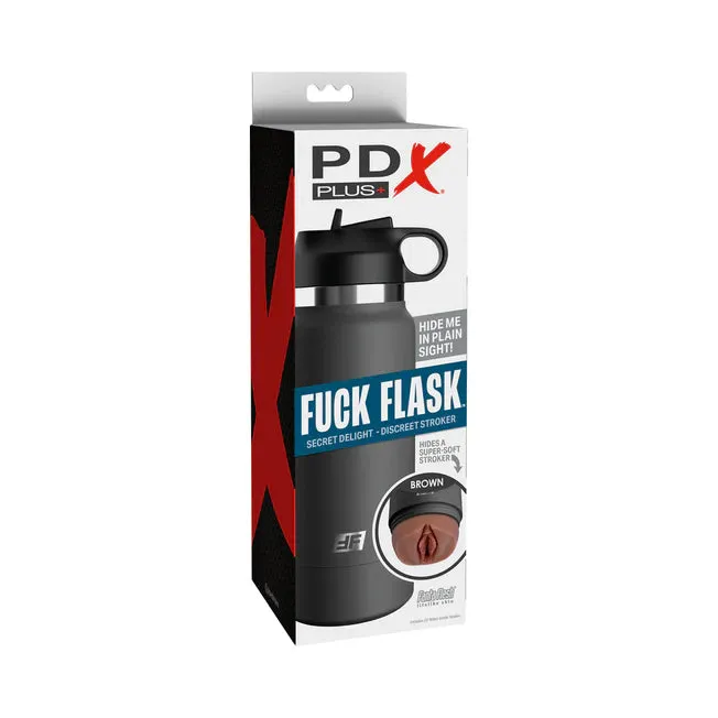 Male Sex Toys PDX Brands PDX Plus Fuck Flask Discreet Bottle Stroker Brown Grey
