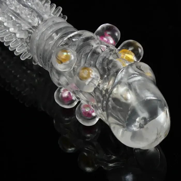 Male Sex Toys sex toys in pakistan Reusable Condom Textured With Beads Extender Sleeve Penis Cover Cock Ring Dildo Sex Toys for Men
