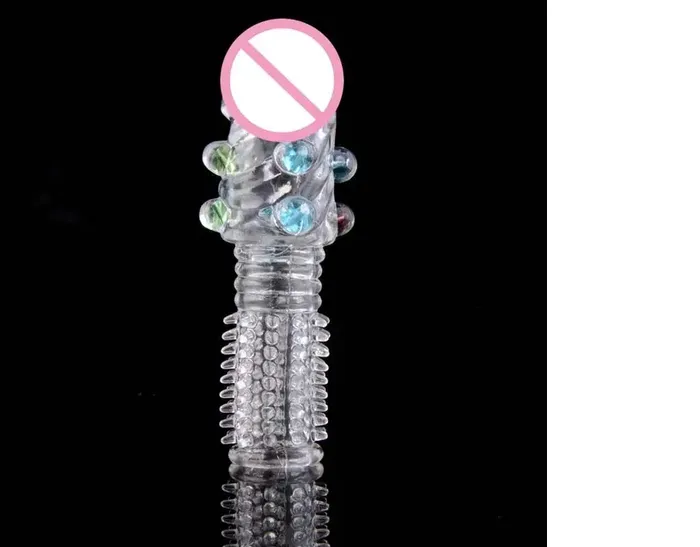 Male Sex Toys sex toys in pakistan Reusable Condom Textured With Beads Extender Sleeve Penis Cover Cock Ring Dildo Sex Toys for Men