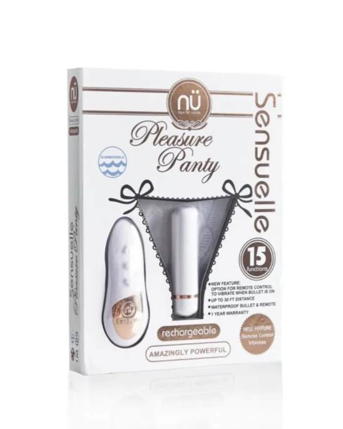 Nu Sensuelle Remote Control Pleasure Panty Vibrator 15 Function White Nu Sensuelle Female Sex Toys