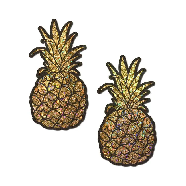 Pastease Gold Glitter Pineapple Nipple Pasties Pastease Vibrators