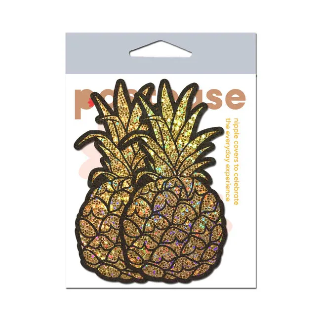Pastease Gold Glitter Pineapple Nipple Pasties Pastease Vibrators