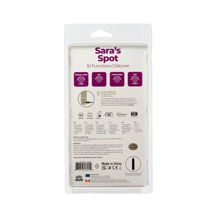 PowerBullet Power Bullet Saras Spot Vibrator Purple Purple Vibrators