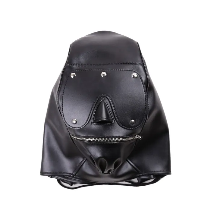 Restraints EVEs SECRETS PU Leather Eye Mask with Open Mouth Adult Erotic Gag Bondage for Couple