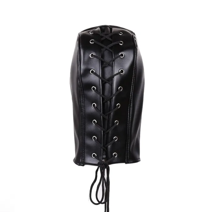 Restraints EVEs SECRETS PU Leather Eye Mask with Open Mouth Adult Erotic Gag Bondage for Couple
