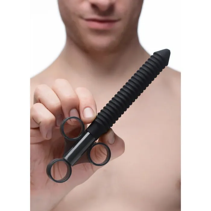 Ribbed Silicone Lubricant Launcher XR Brands Clean Stream Female Sex Toys Ribbed Silicone Lubricant Launcher XR Brands Clean Stream Female Sex Toys