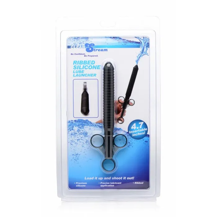 Ribbed Silicone Lubricant Launcher XR Brands Clean Stream Female Sex Toys Ribbed Silicone Lubricant Launcher XR Brands Clean Stream Female Sex Toys