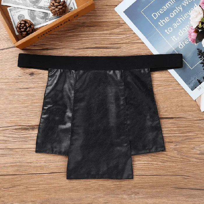 Sexy Gladiator Kilt with Rivets Faux Leather Split Design Skirt Mens Cosplay Costumes EVEs SECRETS Male Sex Toys