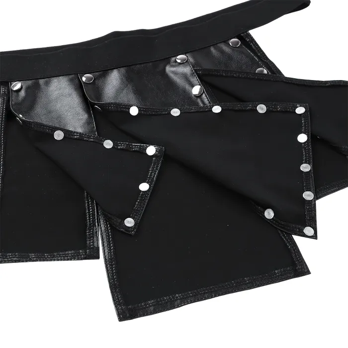 Sexy Gladiator Kilt with Rivets Faux Leather Split Design Skirt Mens Cosplay Costumes EVEs SECRETS Male Sex Toys
