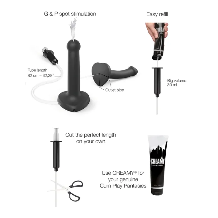 Straponme Dildos Squirting Dildo Cum Black