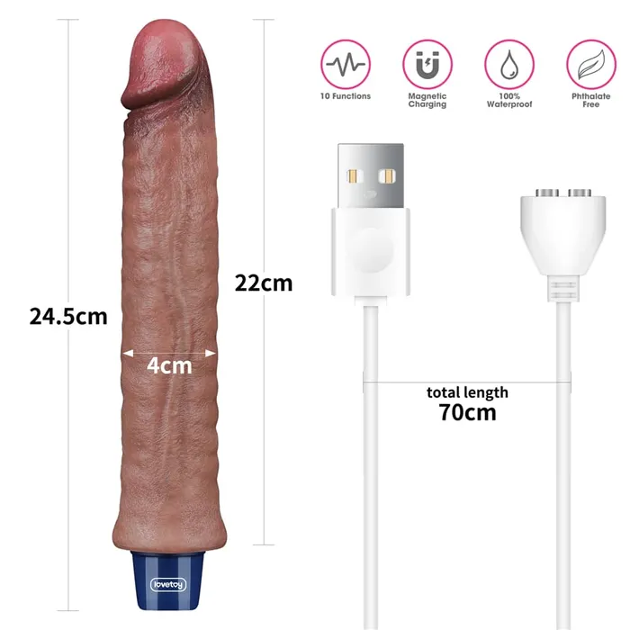 95 REAL SOFTEE Rechargeable Silicone Vibrating Dildo LOVETOY Female Sex Toys