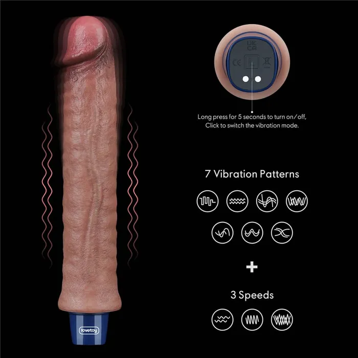 95 REAL SOFTEE Rechargeable Silicone Vibrating Dildo LOVETOY Female Sex Toys