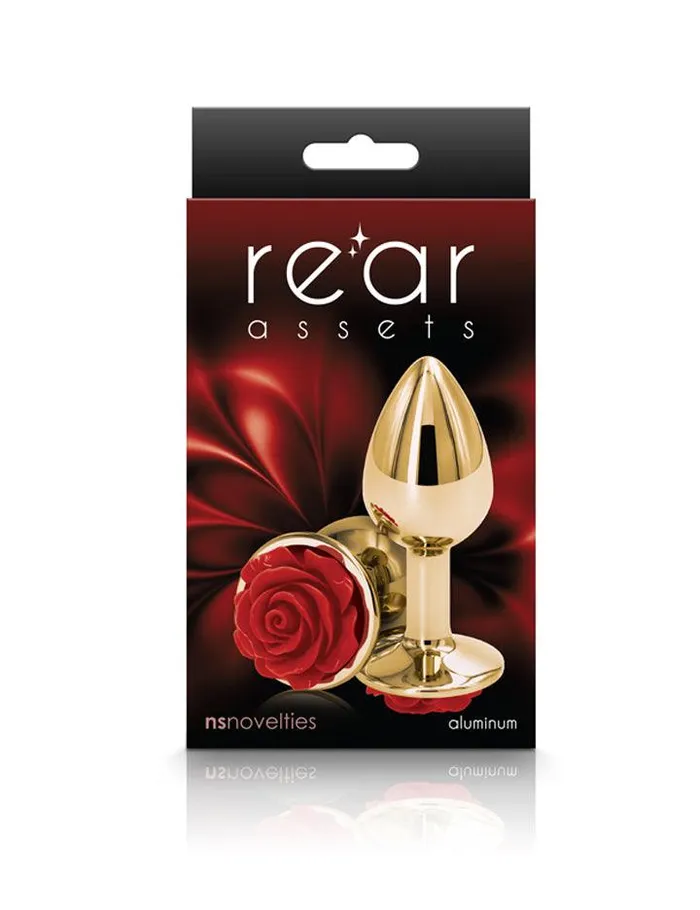 Anal The Stockroom Red Rose Butt Plug Gold