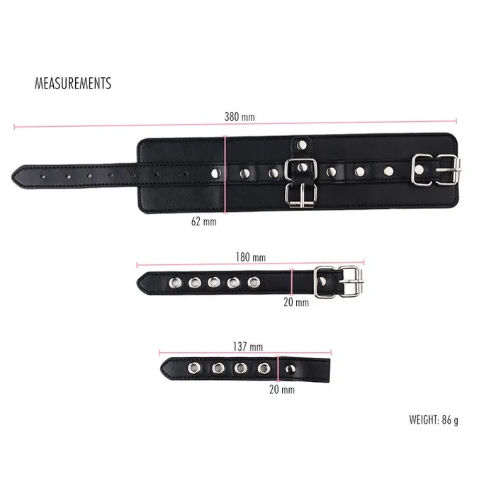 BDSM Wrist to Thumb PU Leather Cuffs Bondage Restraint FRISKY BUSINESS SG Restraints