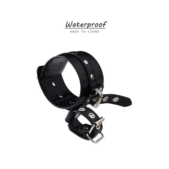 BDSM Wrist to Thumb PU Leather Cuffs Bondage Restraint FRISKY BUSINESS SG Restraints