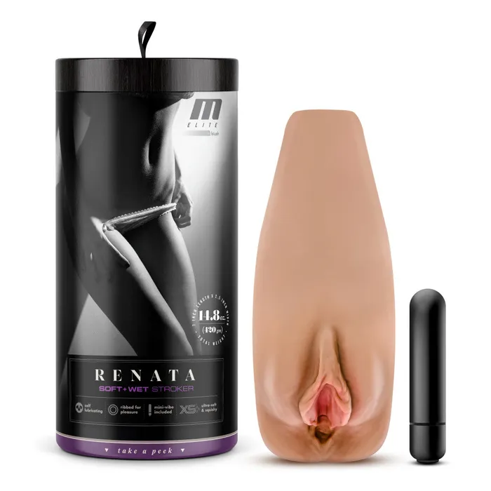 Blush Male Sex Toys M Elite Soft and Wet Renata Masturbator Tan