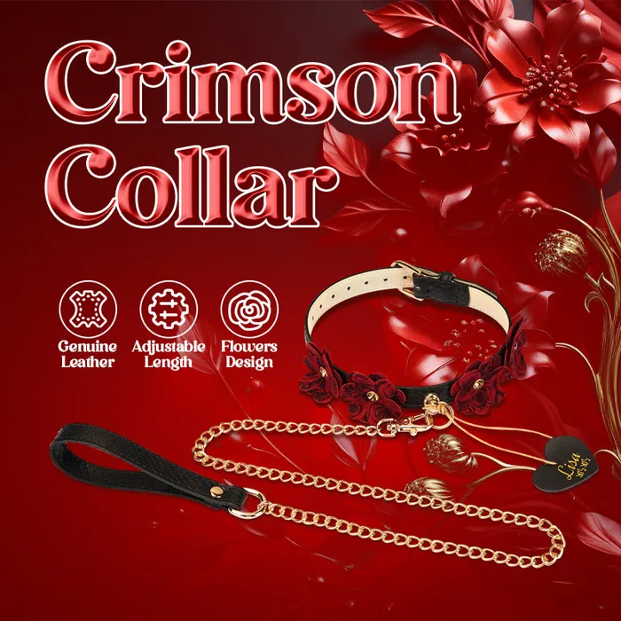 FRISKY BUSINESS SG Crimson Collar Genuine Leather Neck Collar Restraints