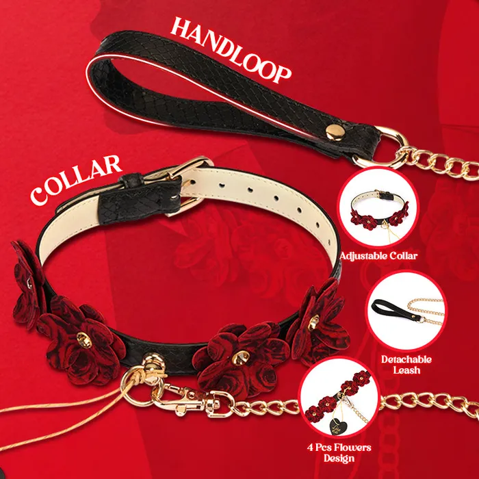 FRISKY BUSINESS SG Crimson Collar Genuine Leather Neck Collar Restraints