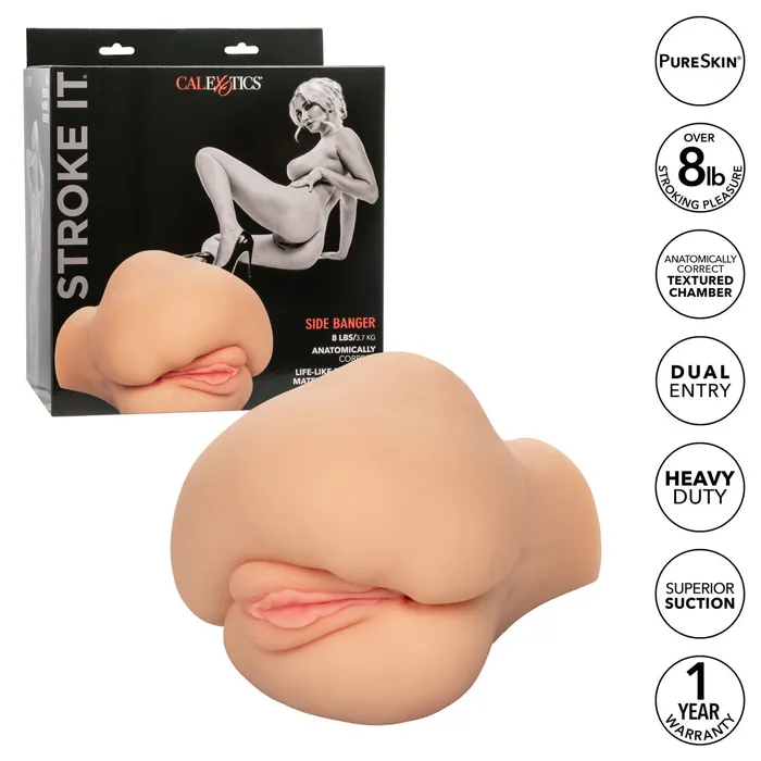 Male Sex Toys CalExotics Stroke It Side Banger Realistic Stoker Ivory