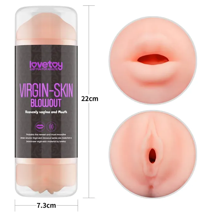 Male Sex Toys LOVETOY Virginskin Blowout Double Side Stroker Vagina and Mouth