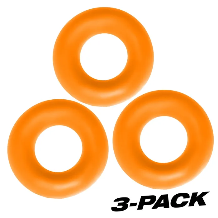Male Sex Toys Oxballs Oxballs Fat Willy Rings 3 Pack Cock Ring Orange
