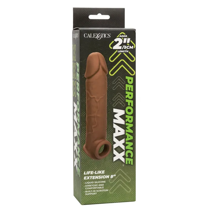Performance Maxx LifeLike Extension 8 Brown CalExotics Male Sex Toys Performance Maxx LifeLike Extension 8 Brown CalExotics Male Sex Toys
