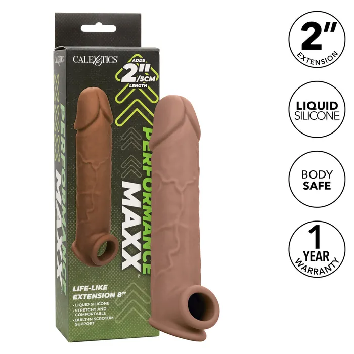 Performance Maxx LifeLike Extension 8 Brown CalExotics Male Sex Toys Performance Maxx LifeLike Extension 8 Brown CalExotics Male Sex Toys