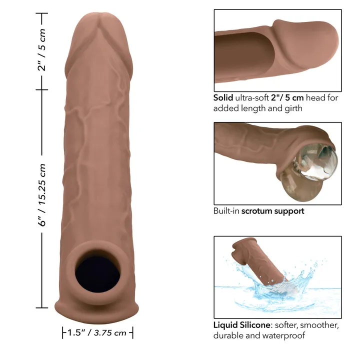 Performance Maxx LifeLike Extension 8 Brown CalExotics Male Sex Toys Performance Maxx LifeLike Extension 8 Brown CalExotics Male Sex Toys